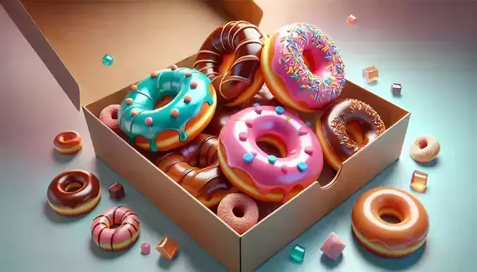 Donut Box 3D Model High Quality CGI Asset 