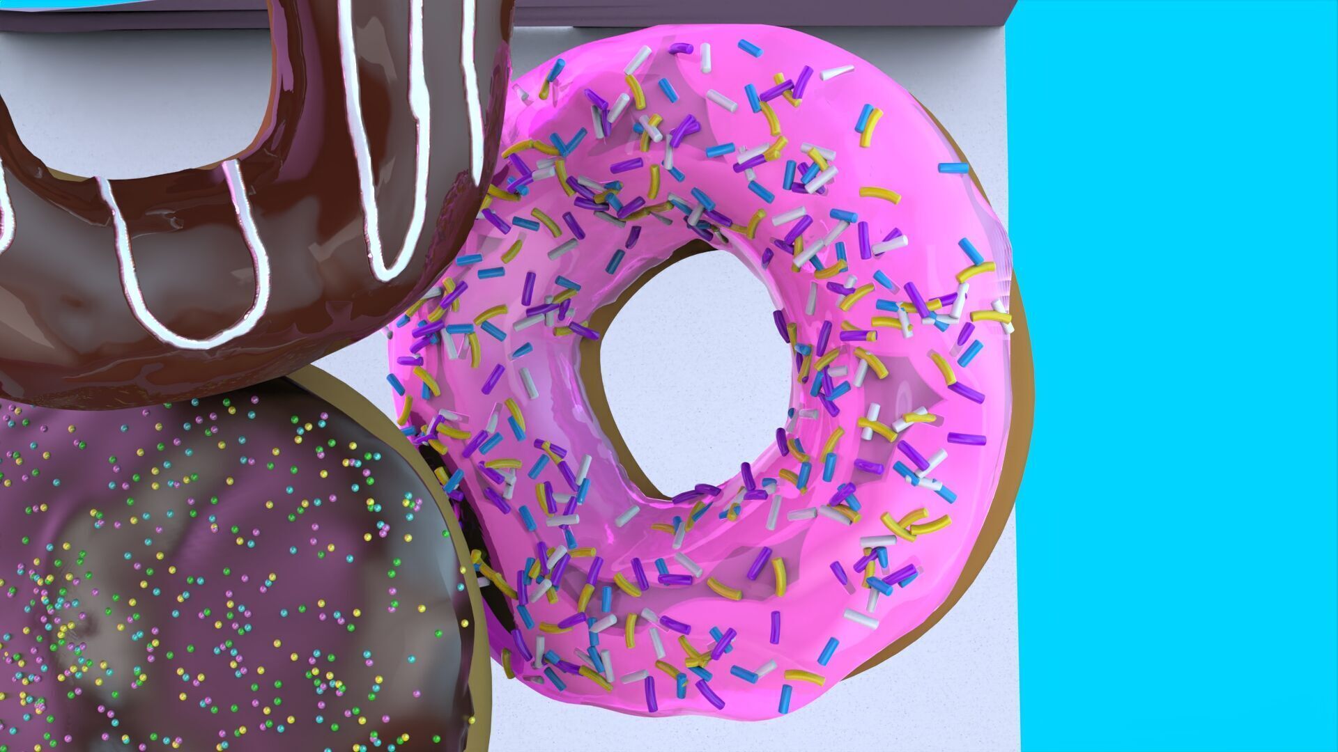 Donut Box 3D Model High Quality CGI Asset 3D model_15