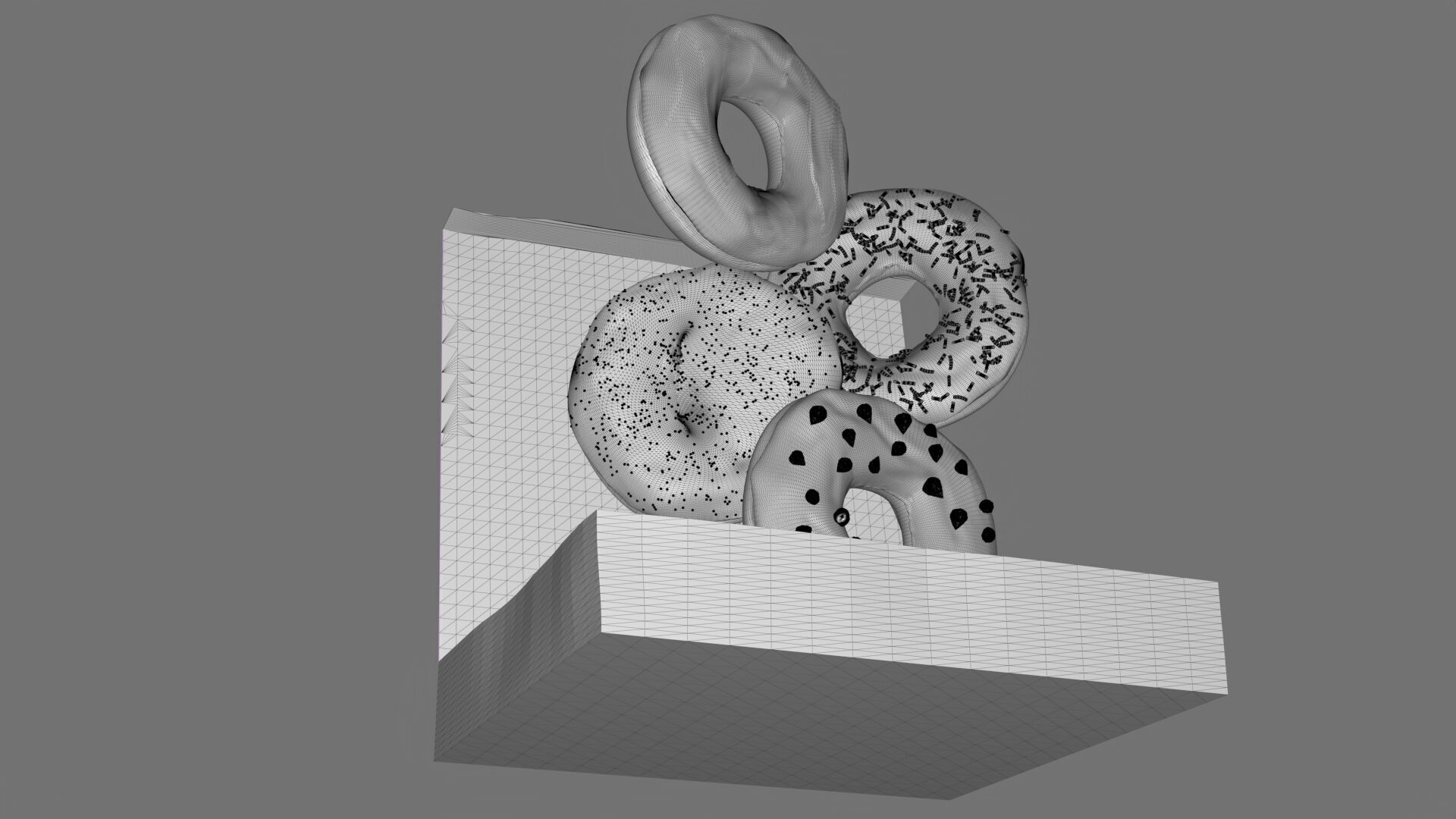 Donut Box 3D Model High Quality CGI Asset 3D model_6