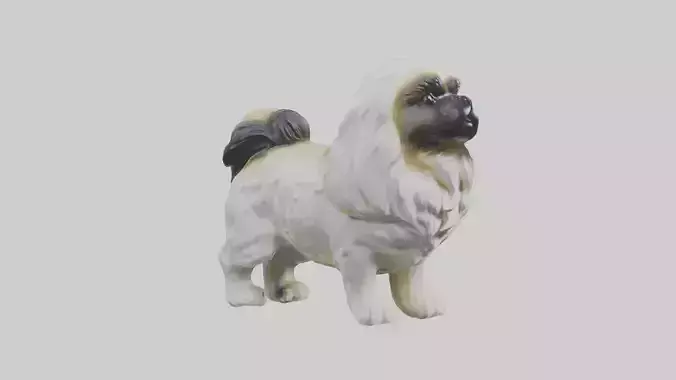 Pekingese statue model
