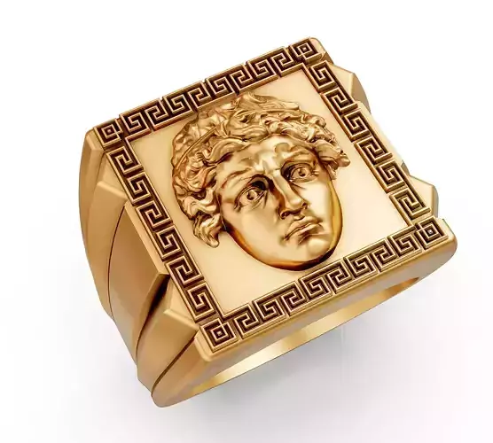 Greek  ring printable gold jewelry printable 3D model