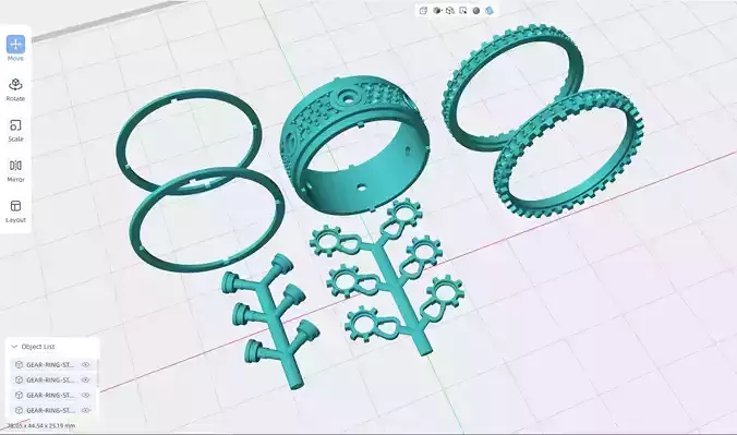 20 mm Men Gear Ring in High