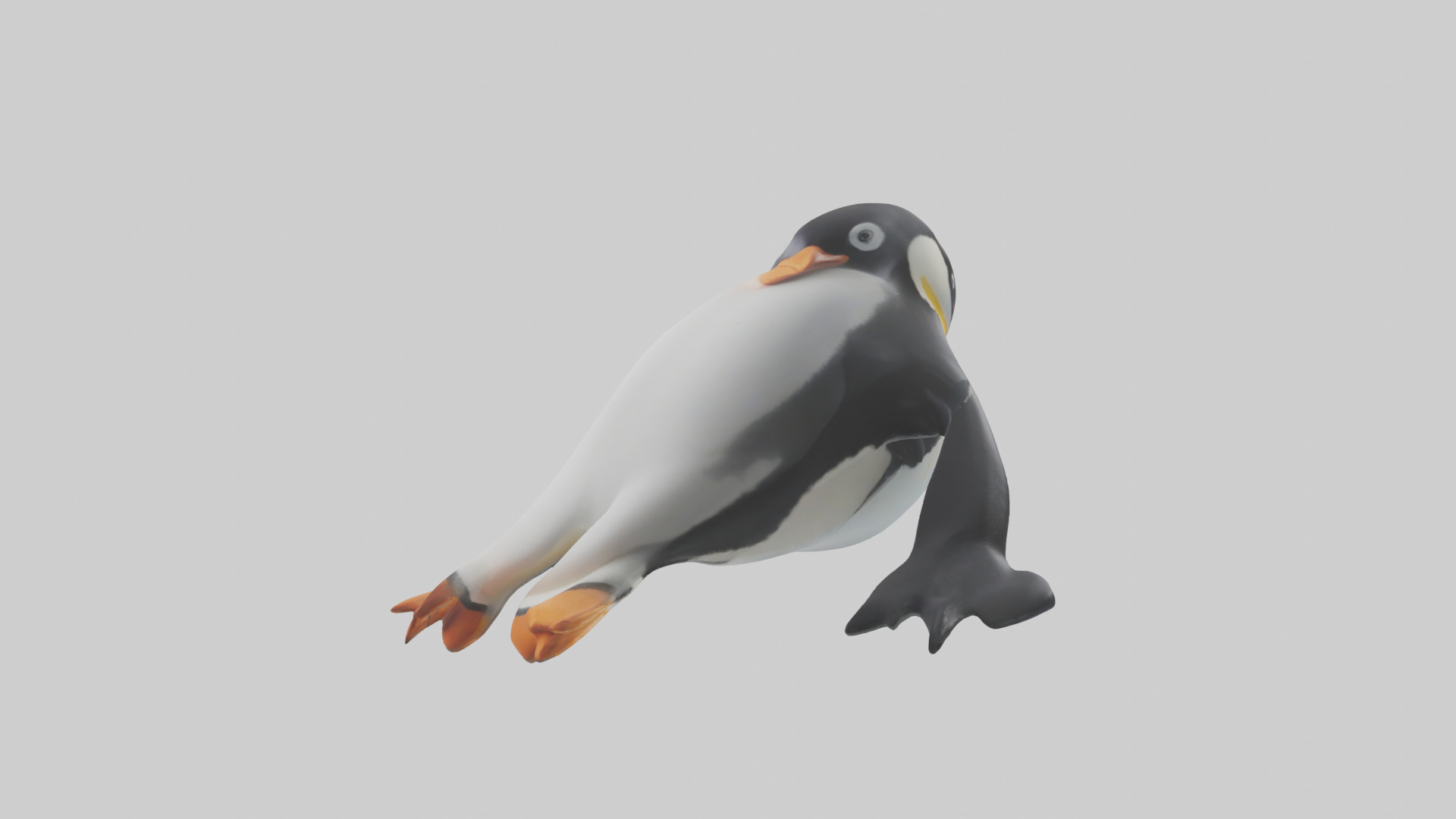 Penguin sliding on belly model Low-poly 3D model_8