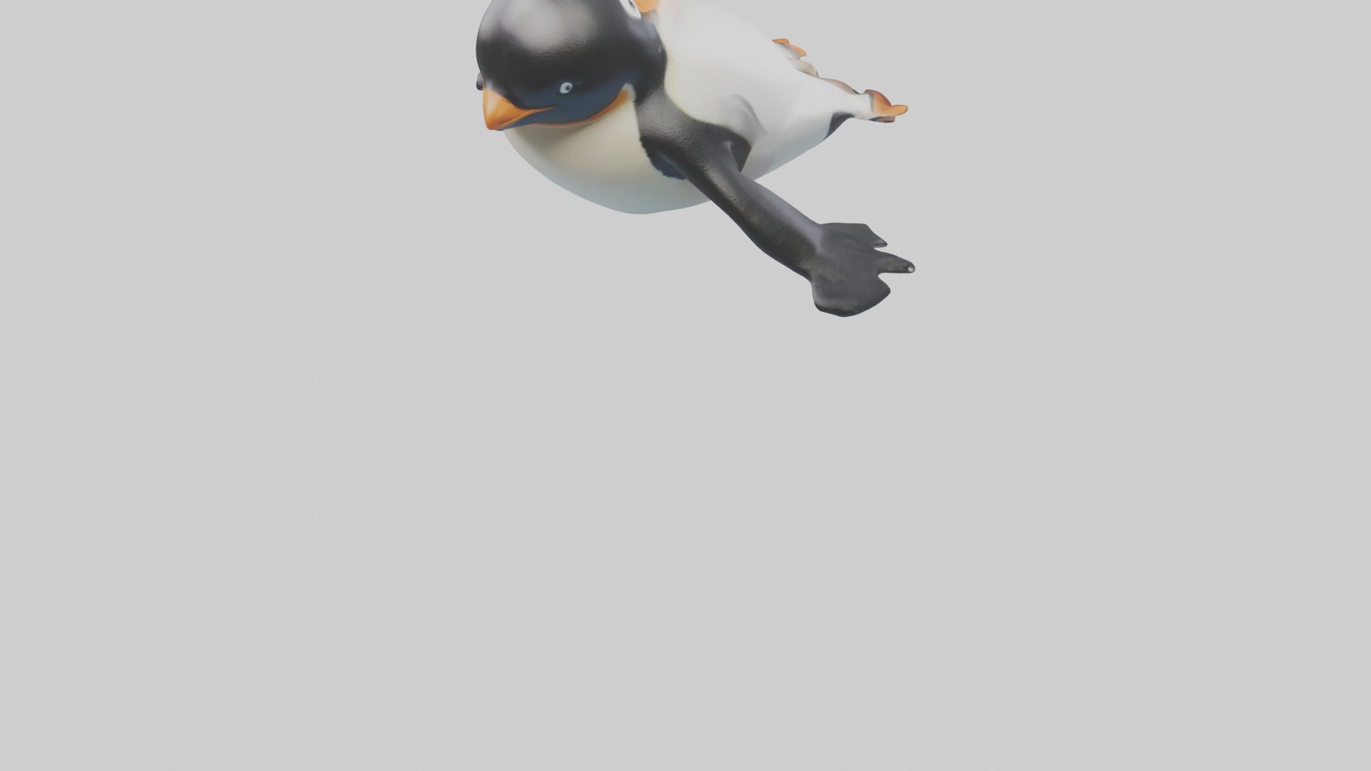 Penguin sliding on belly model Low-poly 3D model_4
