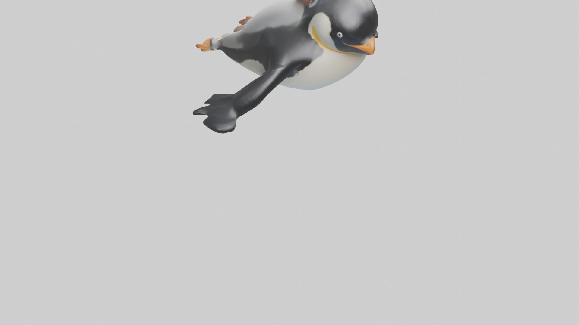 Penguin sliding on belly model Low-poly 3D model_3