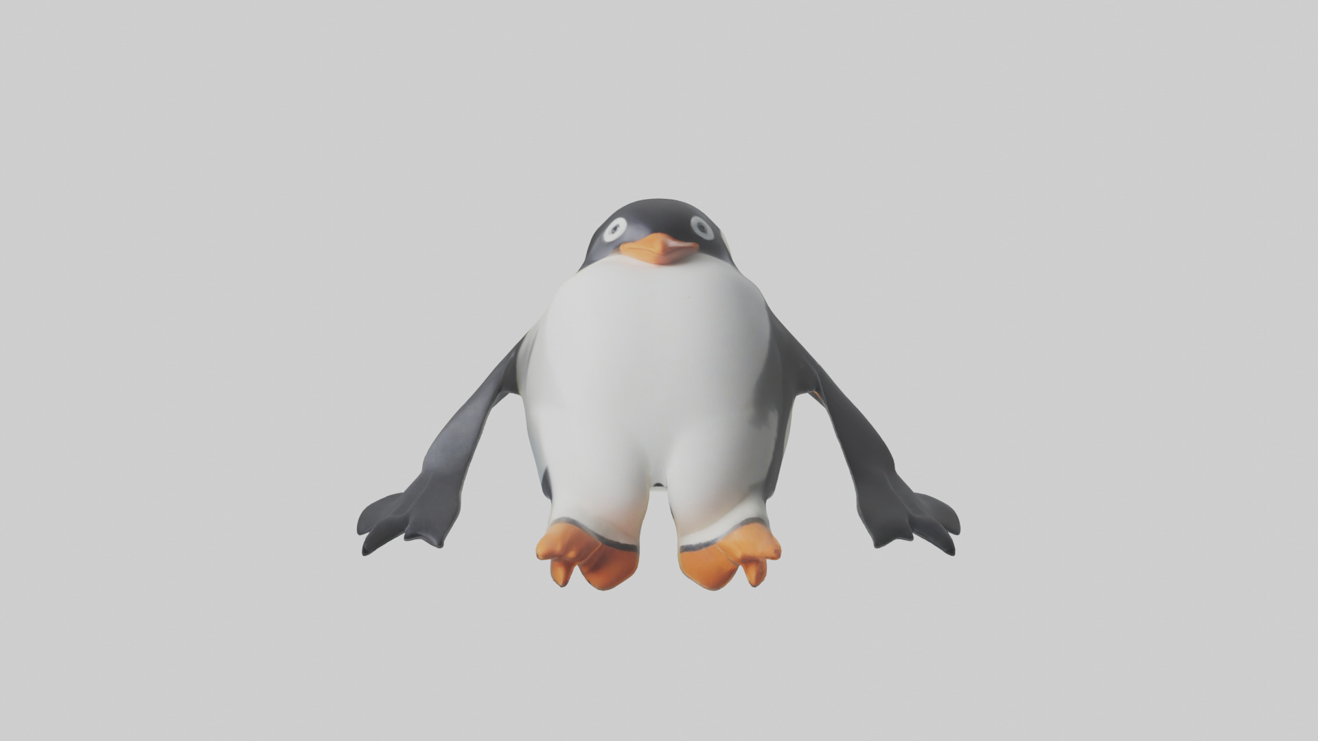 Penguin sliding on belly model Low-poly 3D model_9