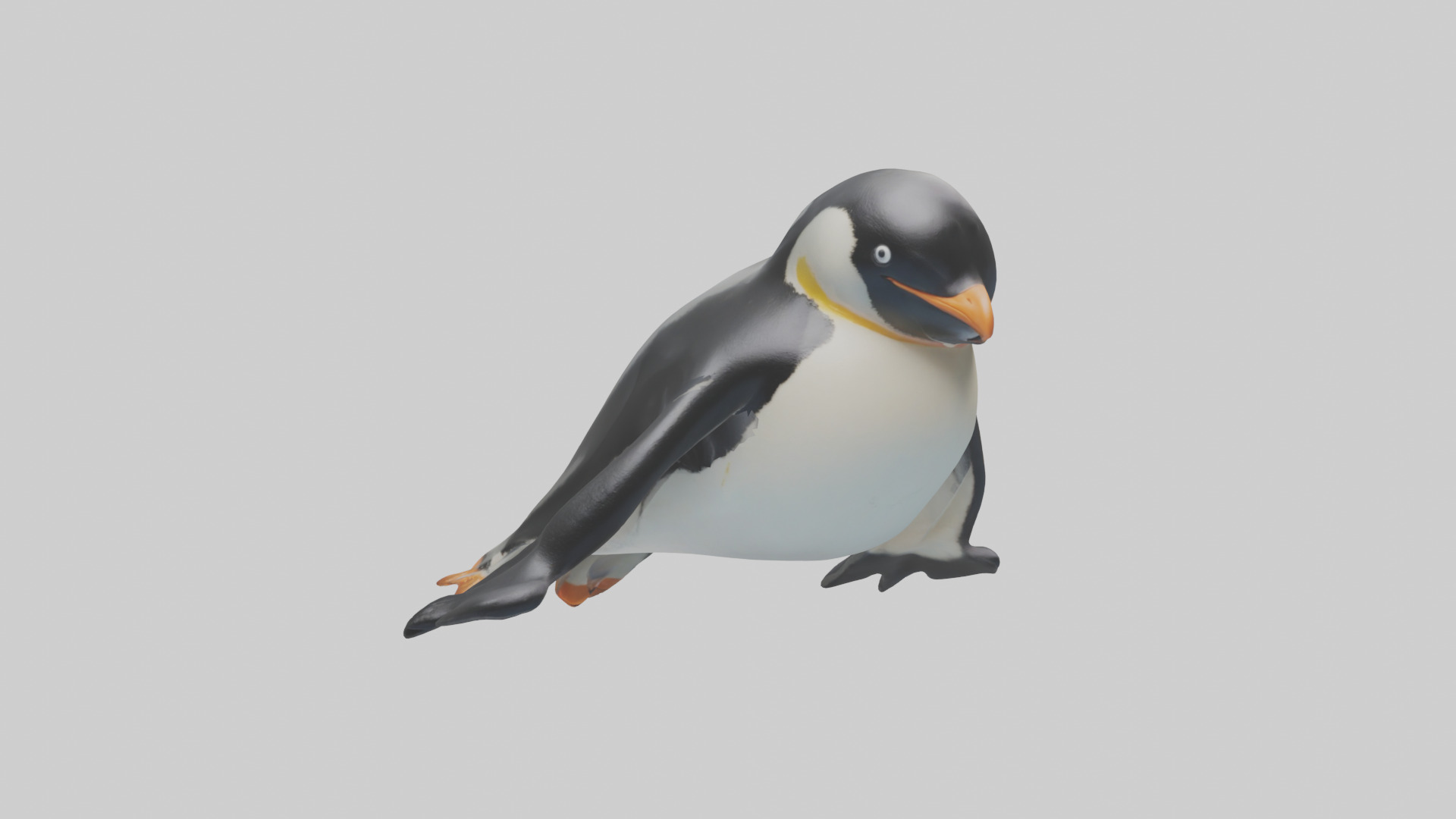 Penguin sliding on belly model Low-poly 3D model_1