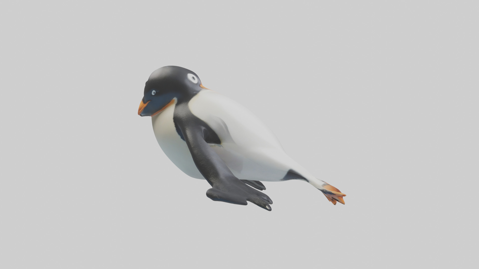 Penguin sliding on belly model Low-poly 3D model_13