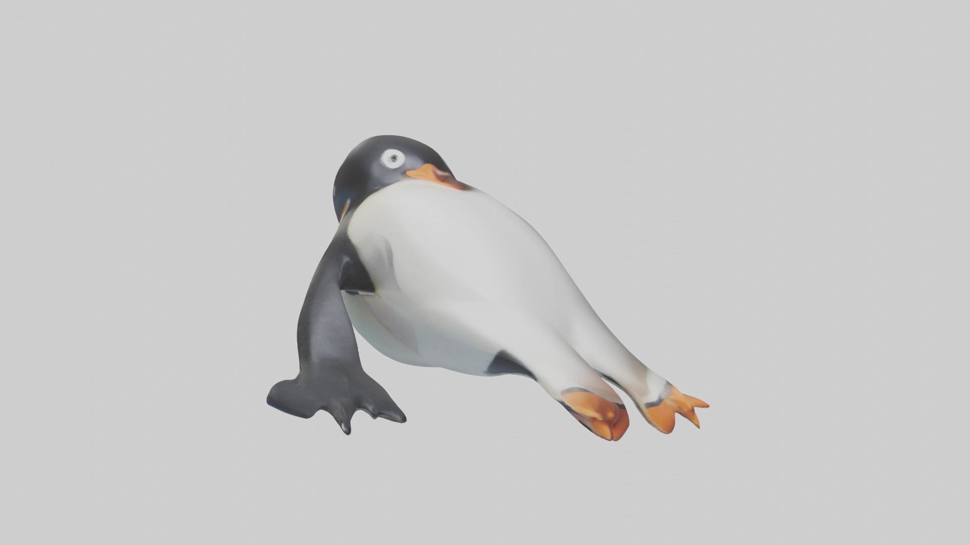 Penguin sliding on belly model Low-poly 3D model_7