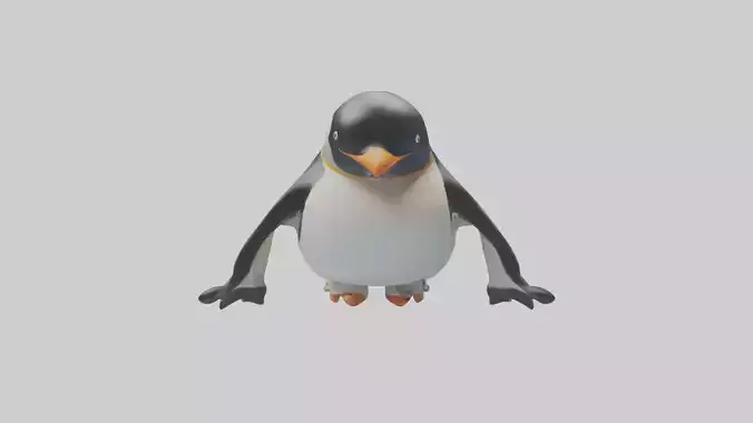 Penguin sliding on belly model