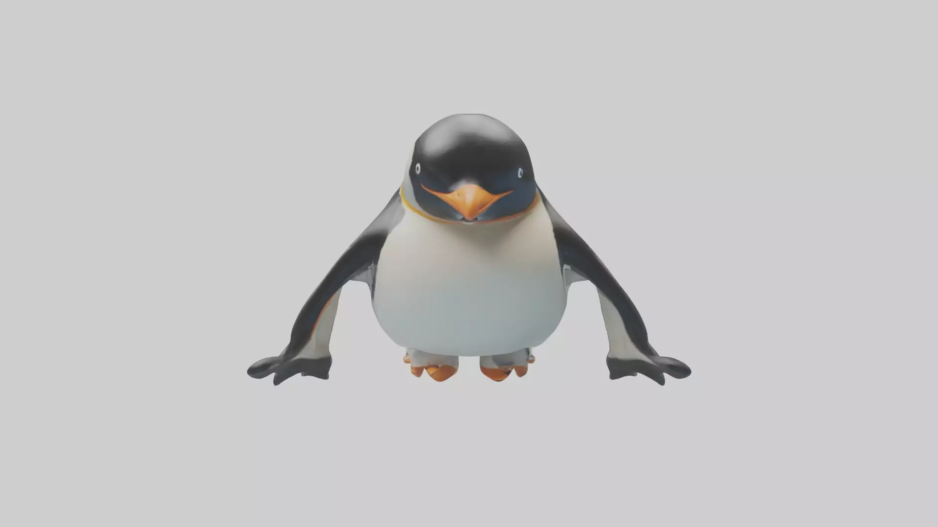 Penguin sliding on belly model Low-poly 3D model_0