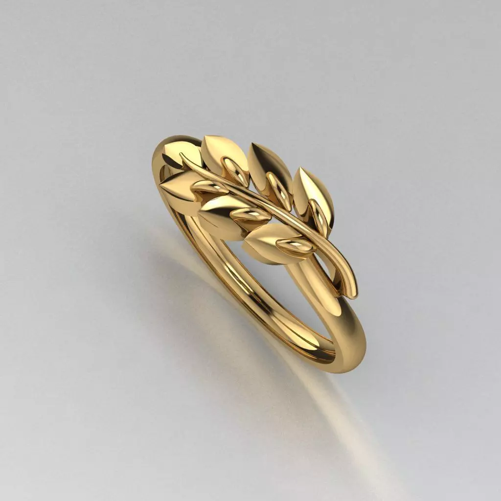LEAF RING 3D print model_0