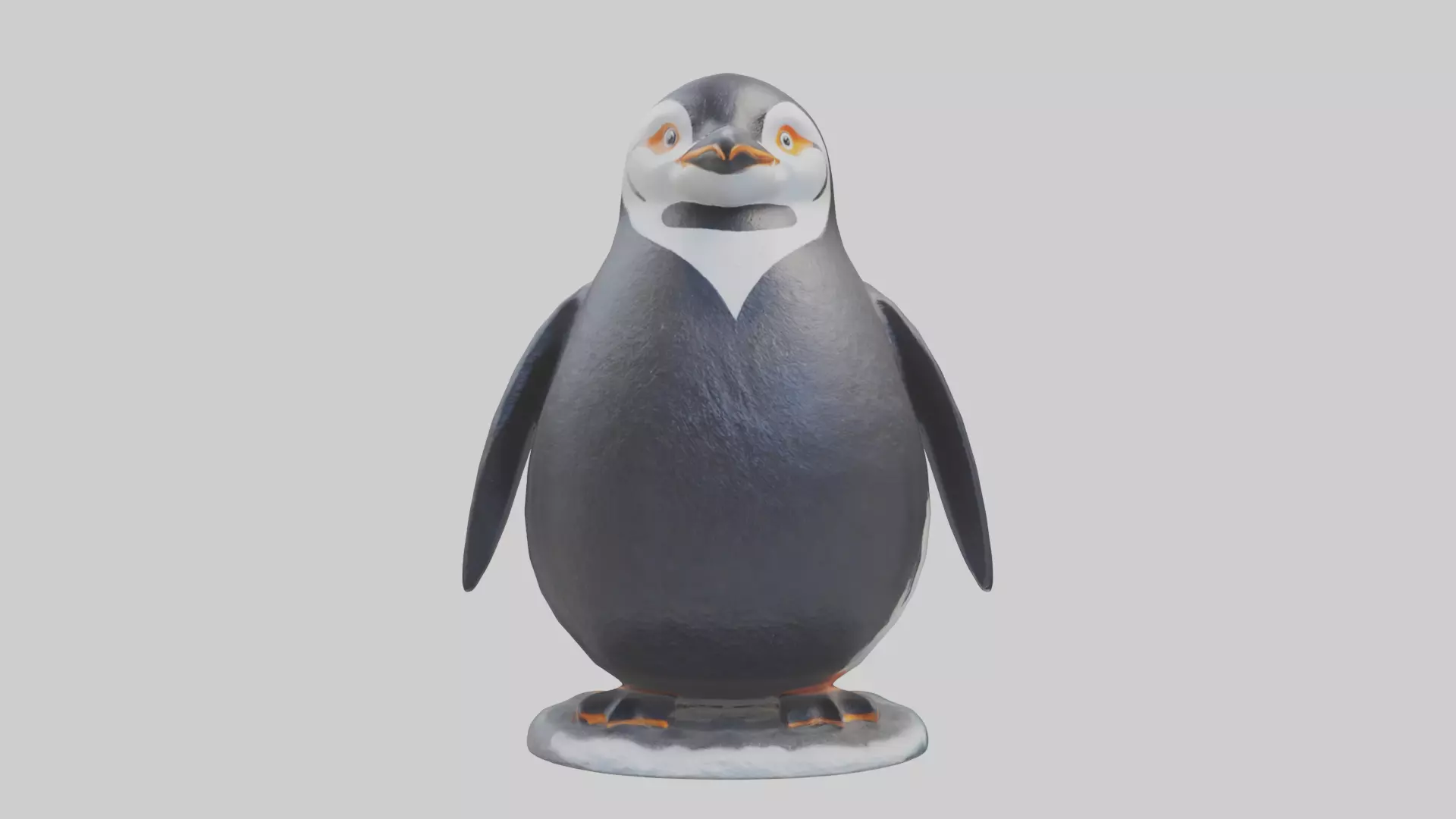 Penguin statue model Low-poly 3D model_0