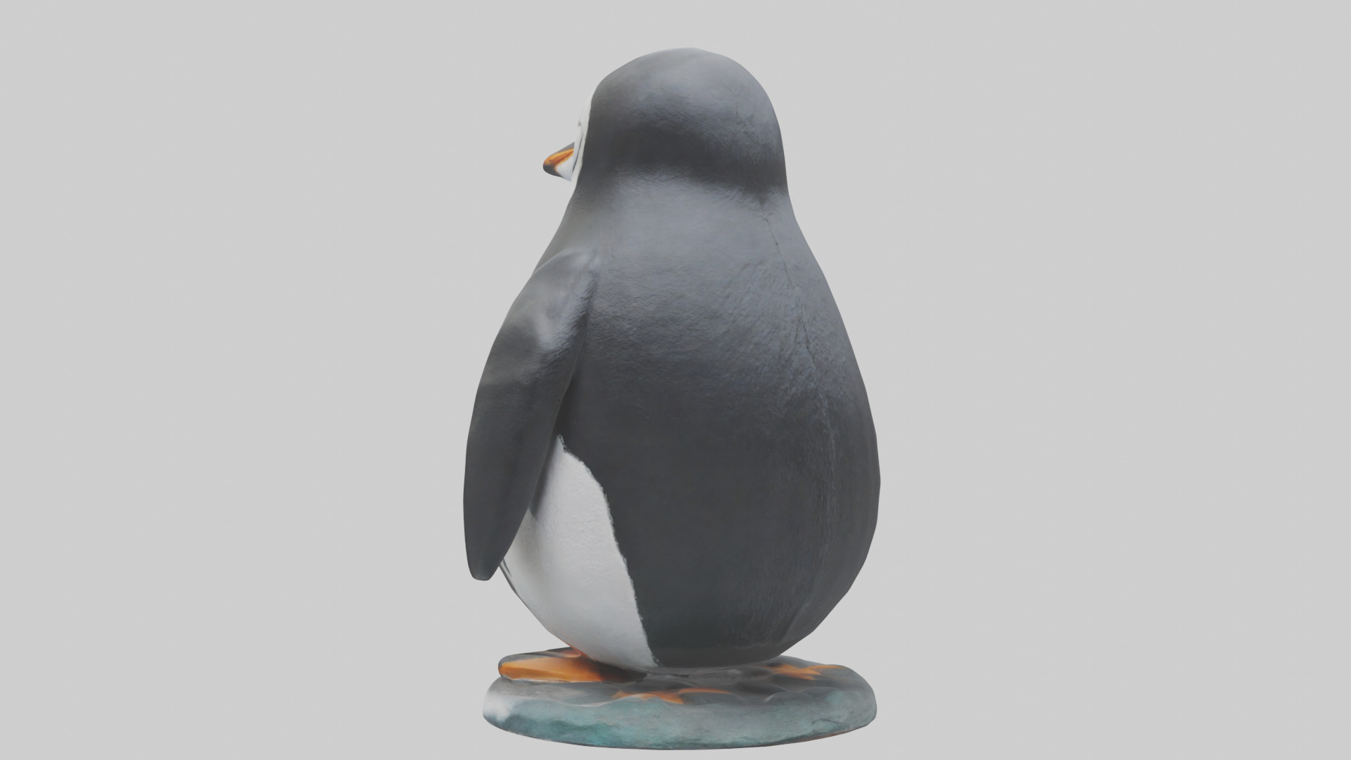 Penguin statue model Low-poly 3D model_3