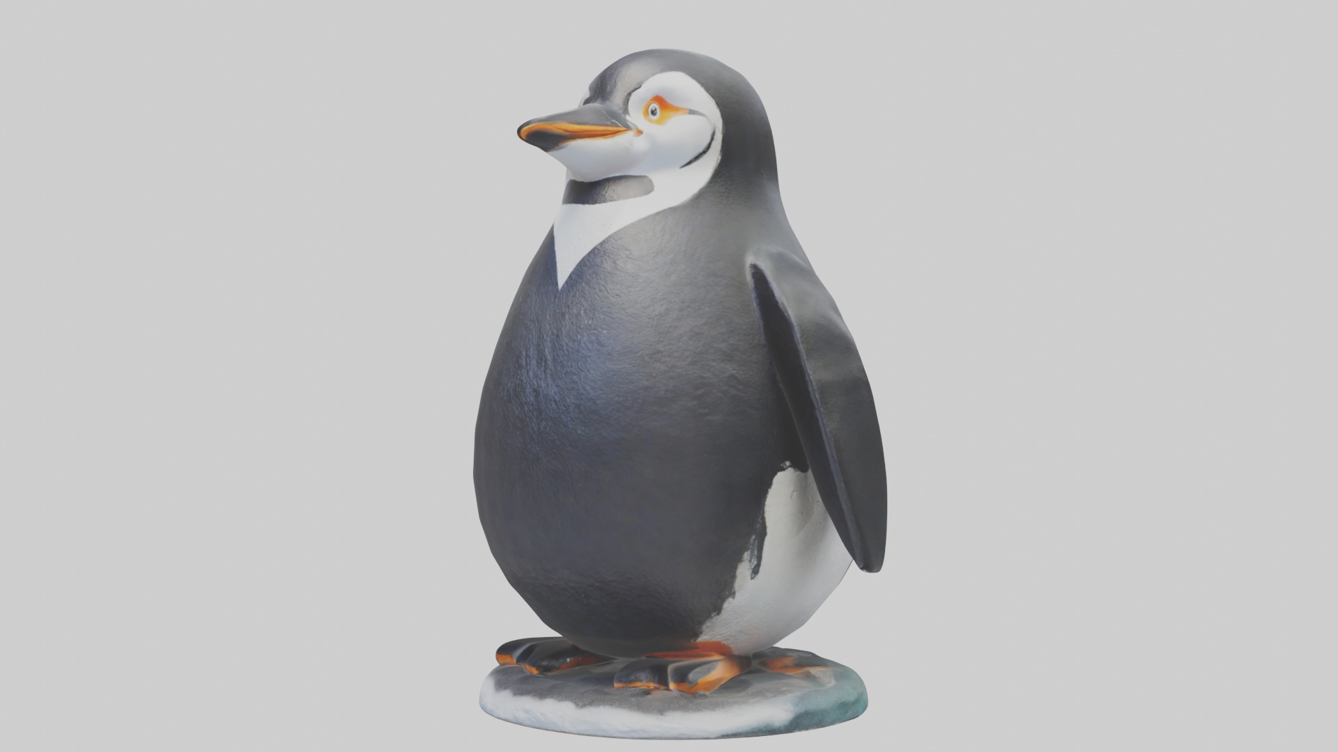 Penguin statue model Low-poly 3D model_1