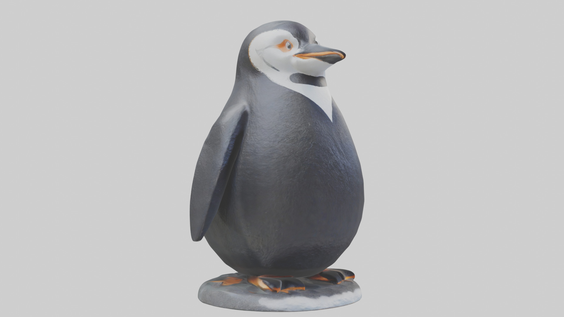 Penguin statue model Low-poly 3D model_11