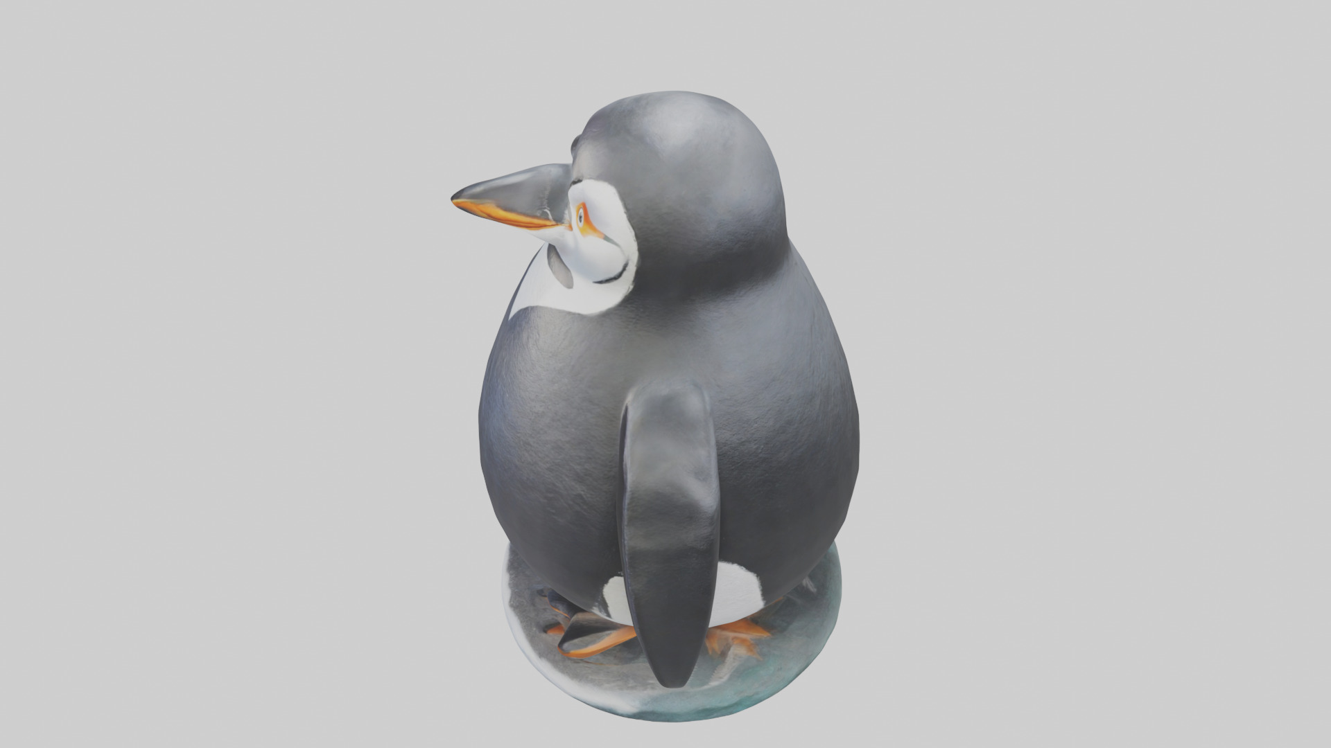 Penguin statue model Low-poly 3D model_17