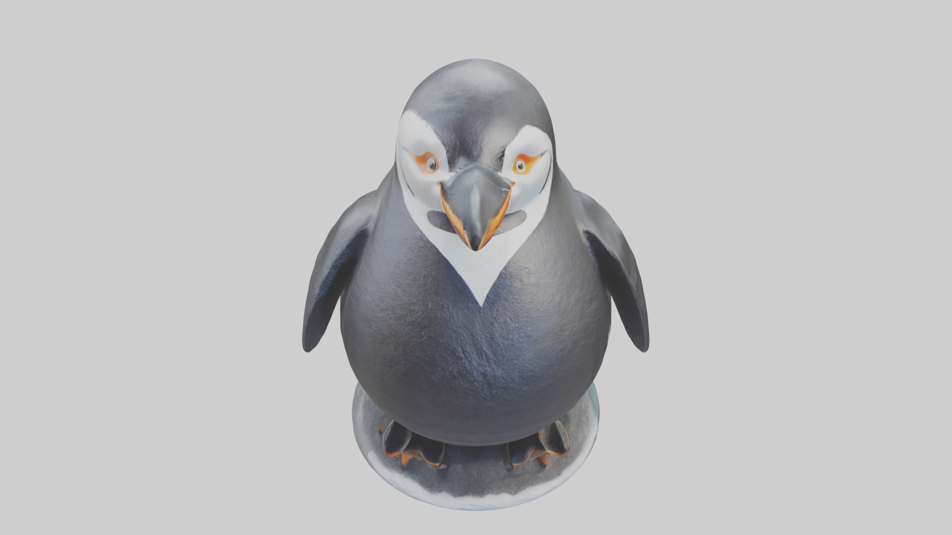 Penguin statue model Low-poly 3D model_16