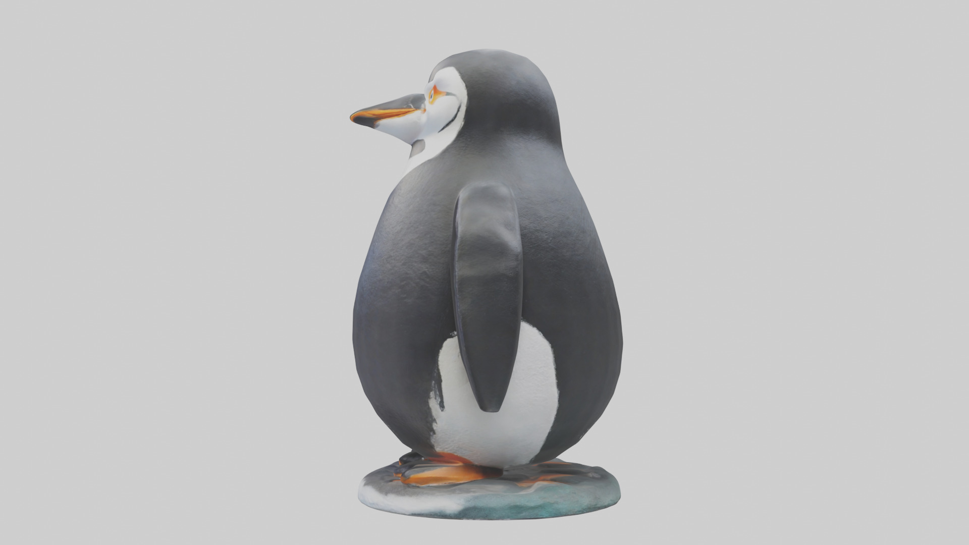 Penguin statue model Low-poly 3D model_12