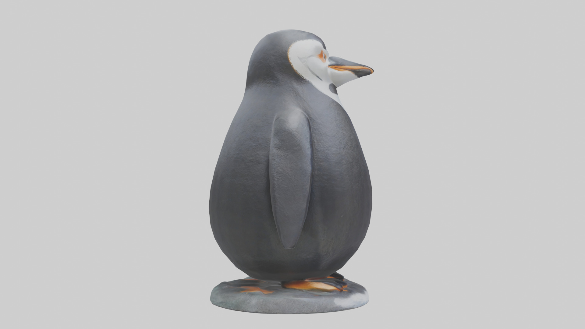 Penguin statue model Low-poly 3D model_13