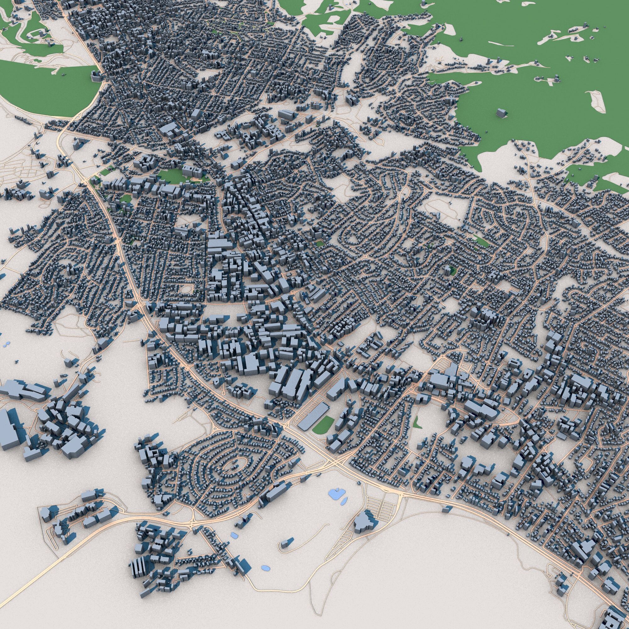 Hobart City Australia 3D model_8