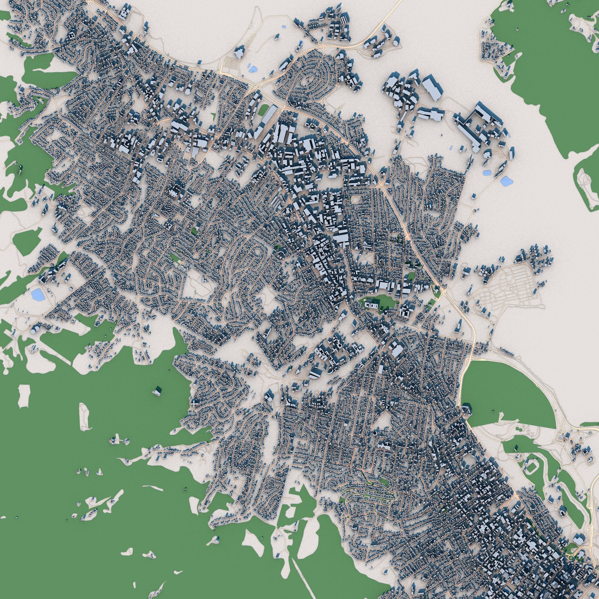 Hobart City Australia 3D model_1