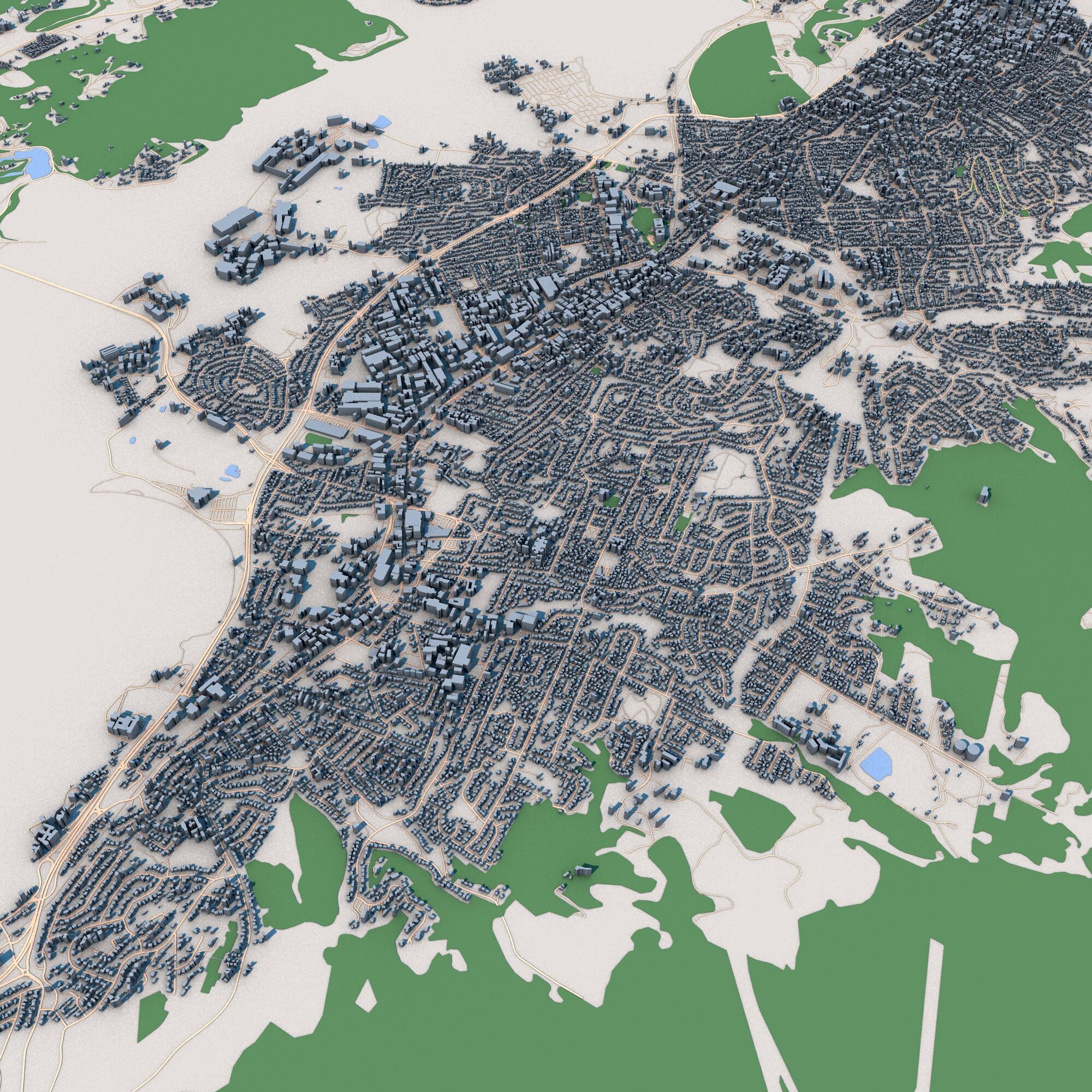 Hobart City Australia 3D model_9