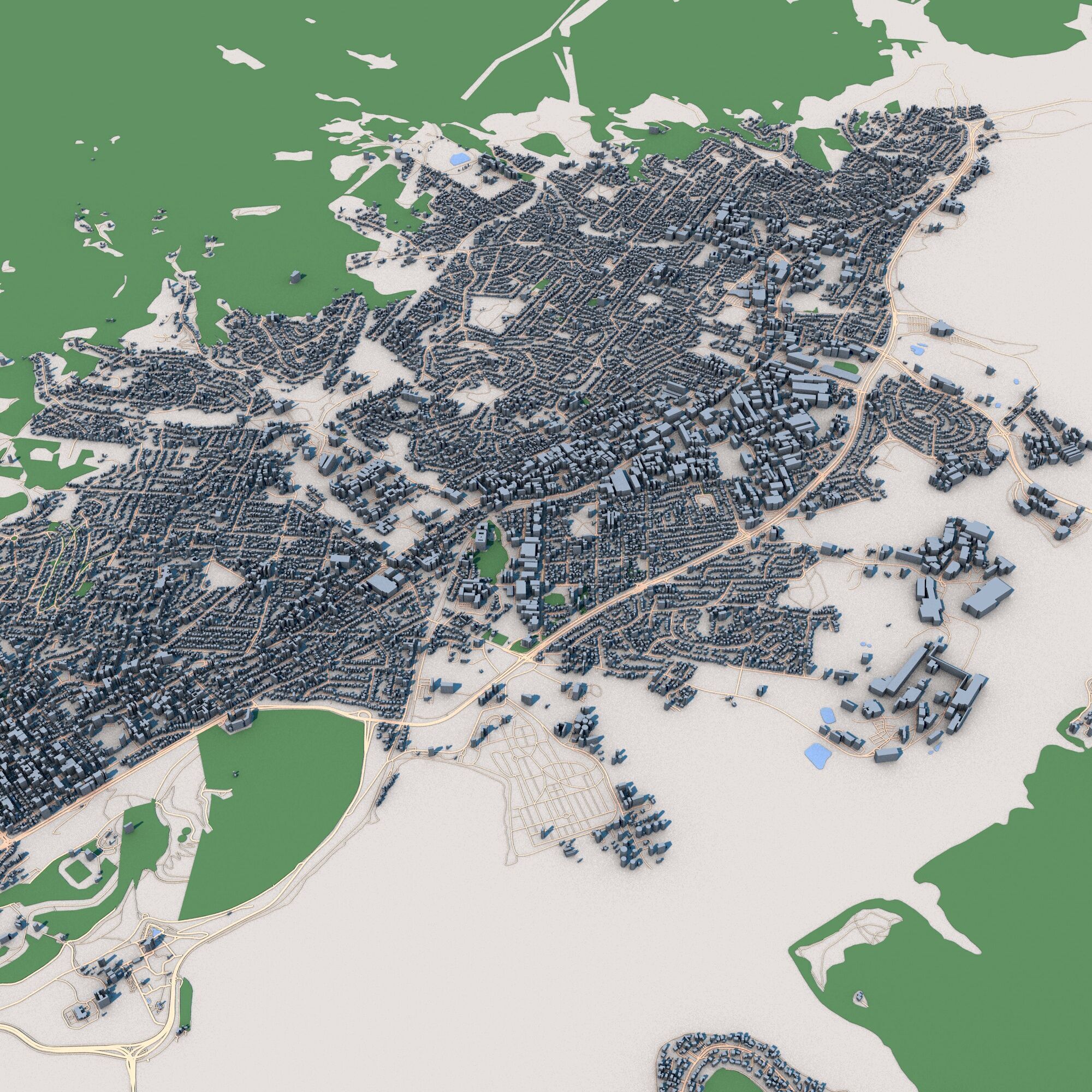 Hobart City Australia 3D model_4