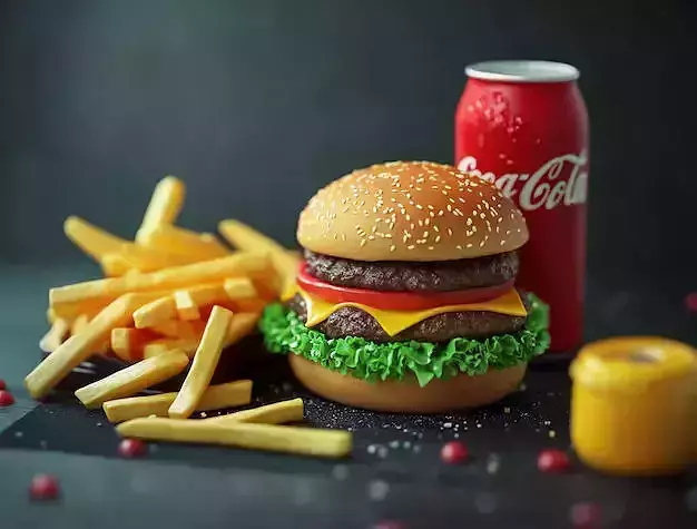 Realistic Burger Fries and Coke Set