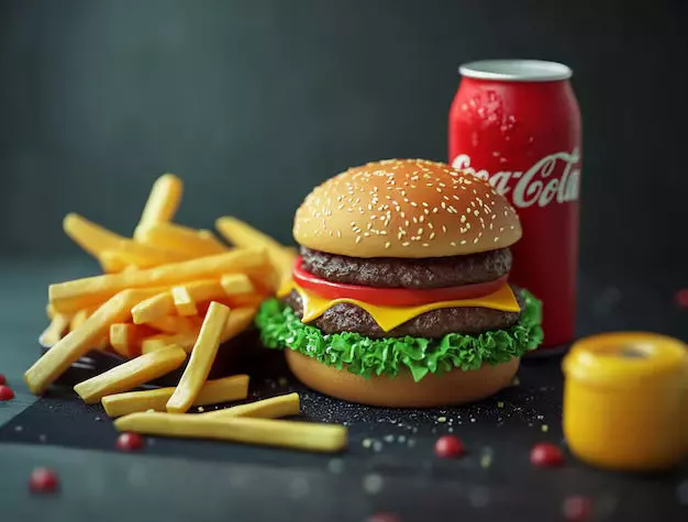 Realistic Burger Fries and Coke Set Low-poly 3D model