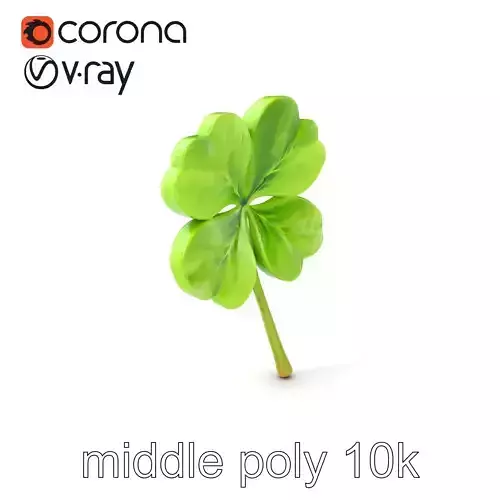 Four-Leaf Clover Realistic Texture model pack Low-poly 3D model
