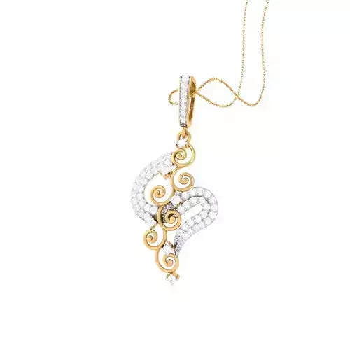 3D Printable Cad jewelry design of Lady diamond Pendant