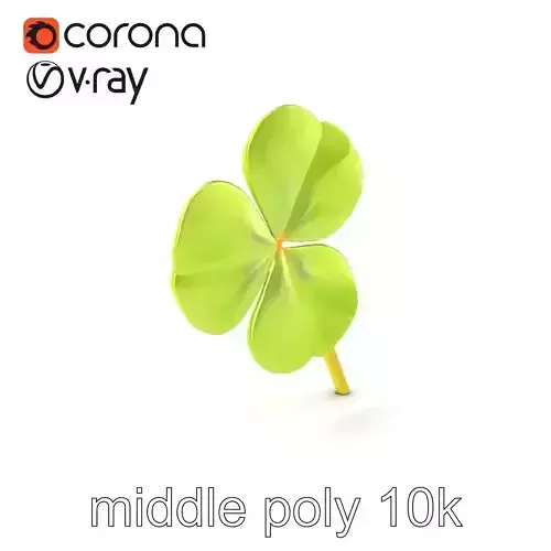 Alpine Four-Leaf Clover Sculpture model pack Low-poly 3D model