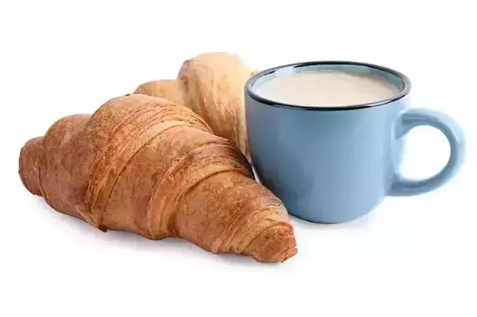 Realistic Croissant and Coffee Set Low-poly 3D model