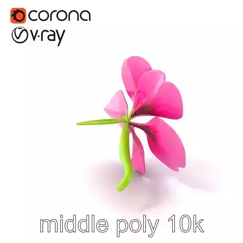 Bicolor Clover Flower 3D Model Pack Low-poly 3D model