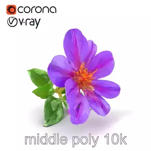 Vibrant Purple Clover Flower Model Pack Low-poly 3D model
