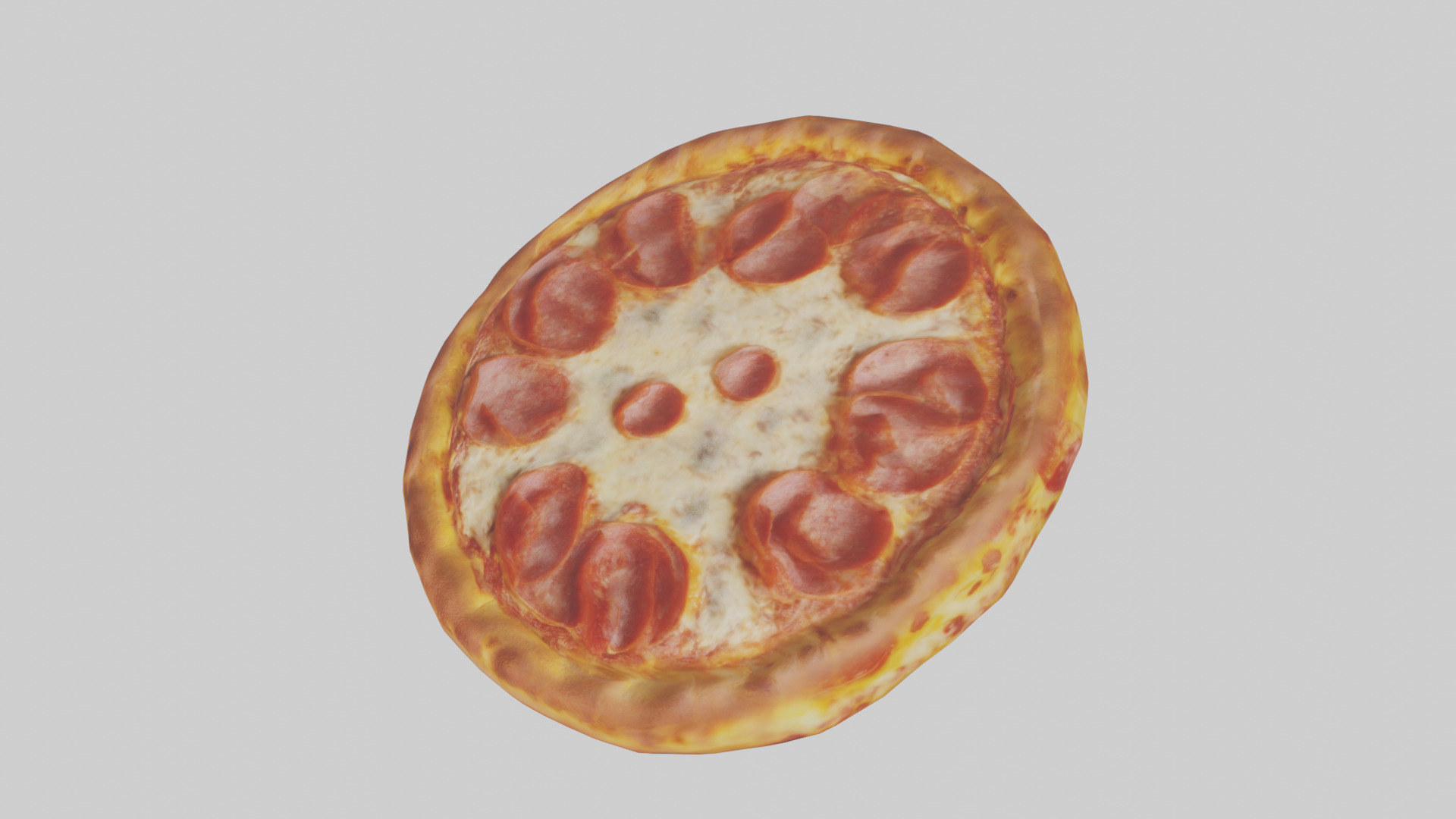 Pepperoni pizza model Low-poly 3D model_17