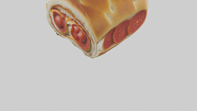 Pepperoni roll model Low-poly 3D model 6