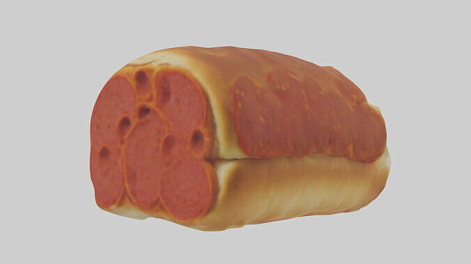 Pepperoni roll model Low-poly 3D model 3