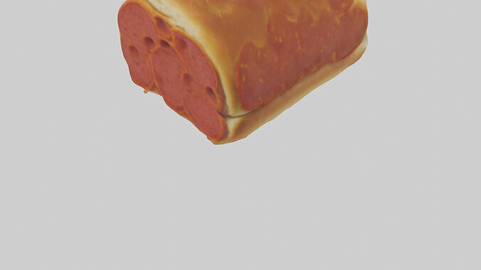 Pepperoni roll model Low-poly 3D model 5