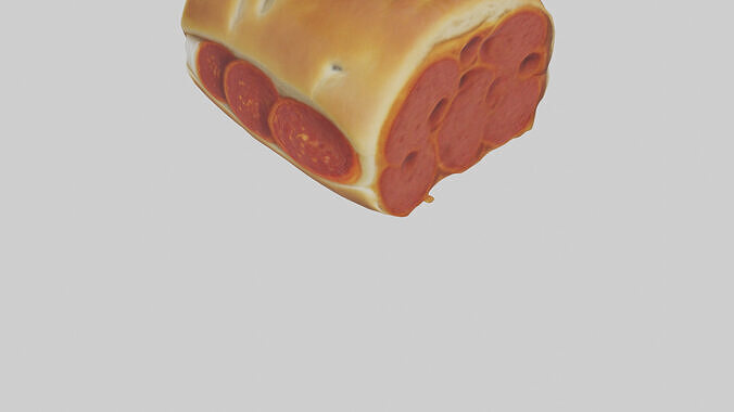 Pepperoni roll model Low-poly 3D model 4