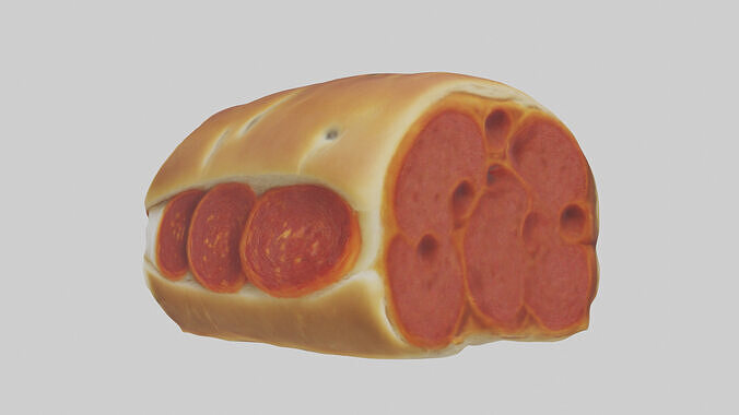 Pepperoni roll model Low-poly 3D model 2