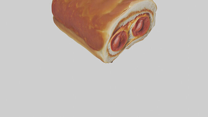 Pepperoni roll model Low-poly 3D model 7