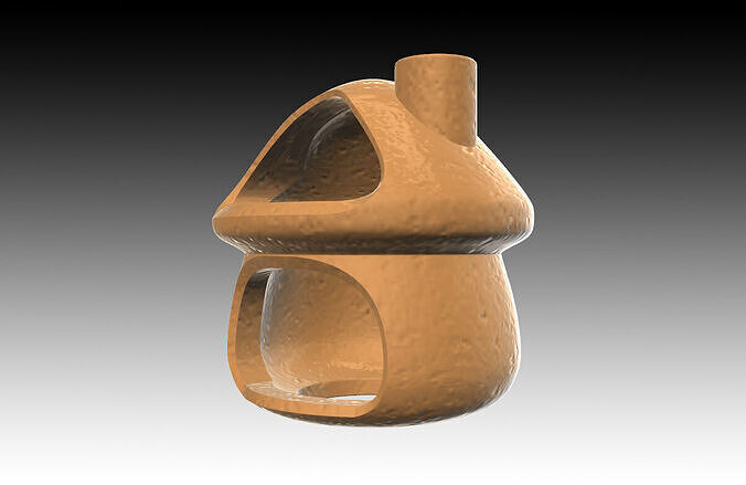 Aquarium-Ornaments Mushroom House 3D print model