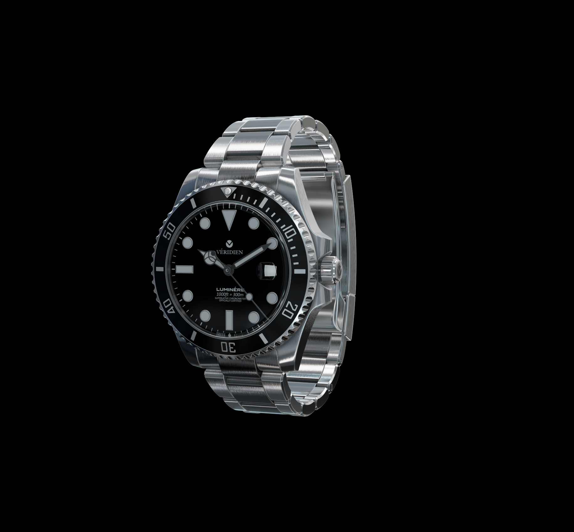 Watch with internal mechanism 3D model_1