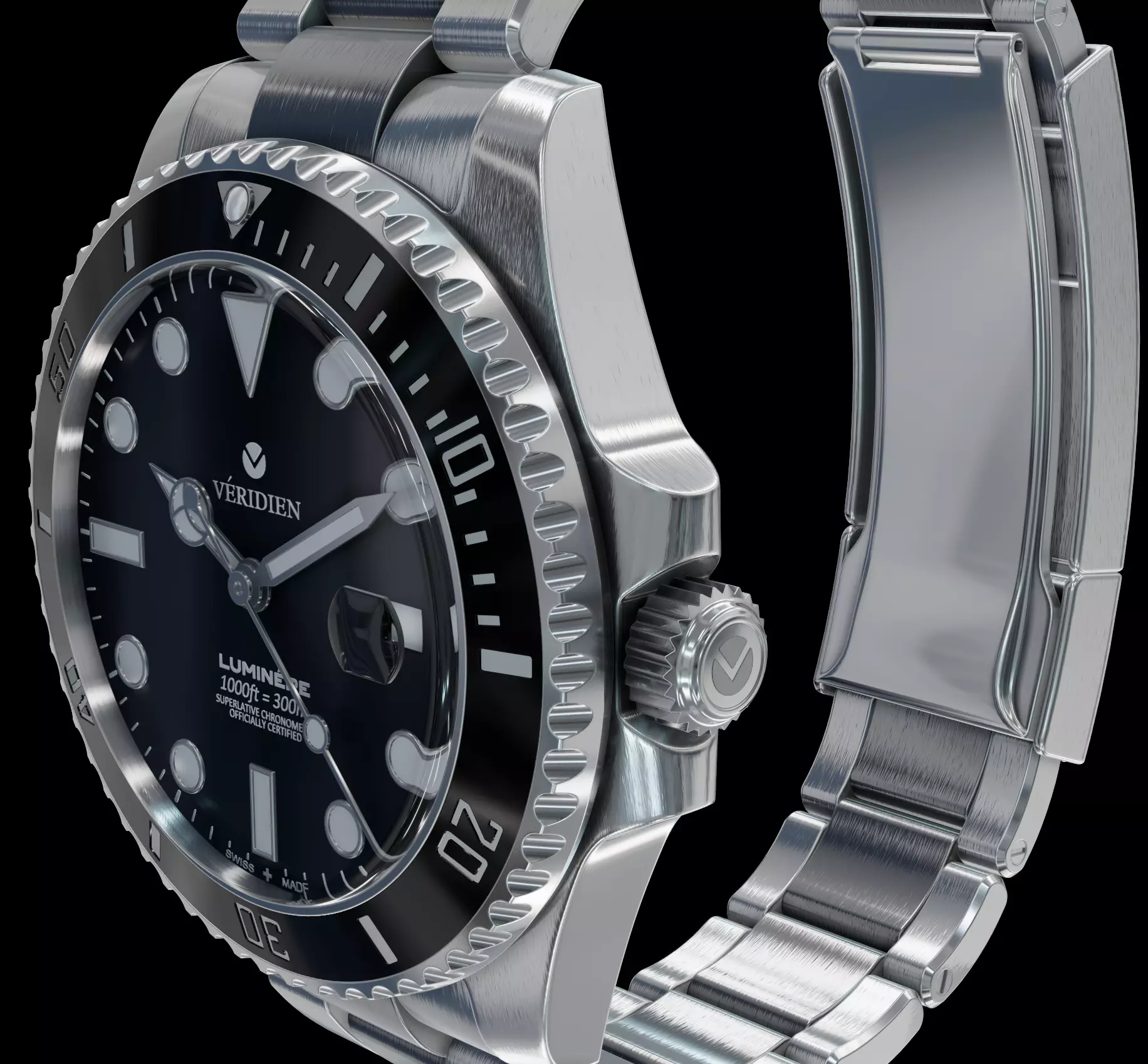 Watch with internal mechanism 3D model_0