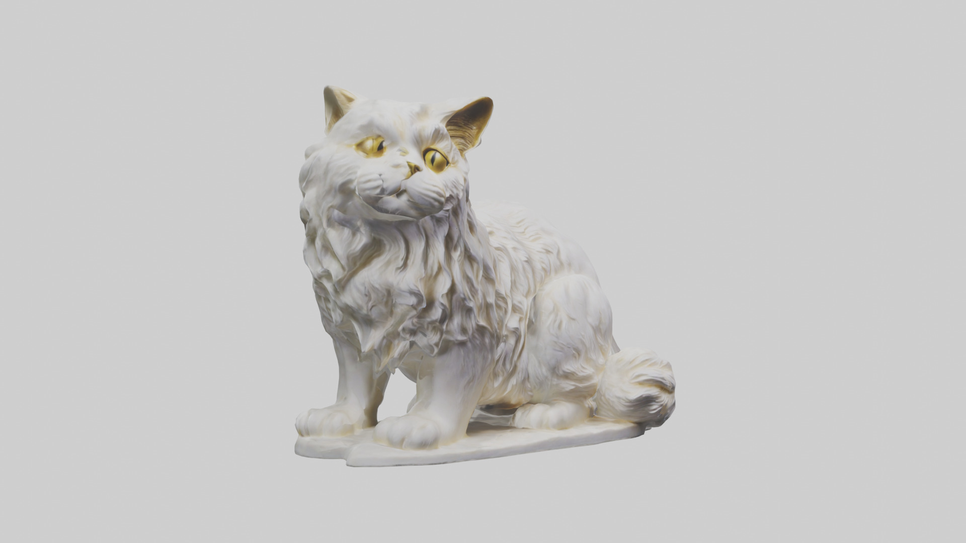 Persian Cat statue model Low-poly 3D model_7