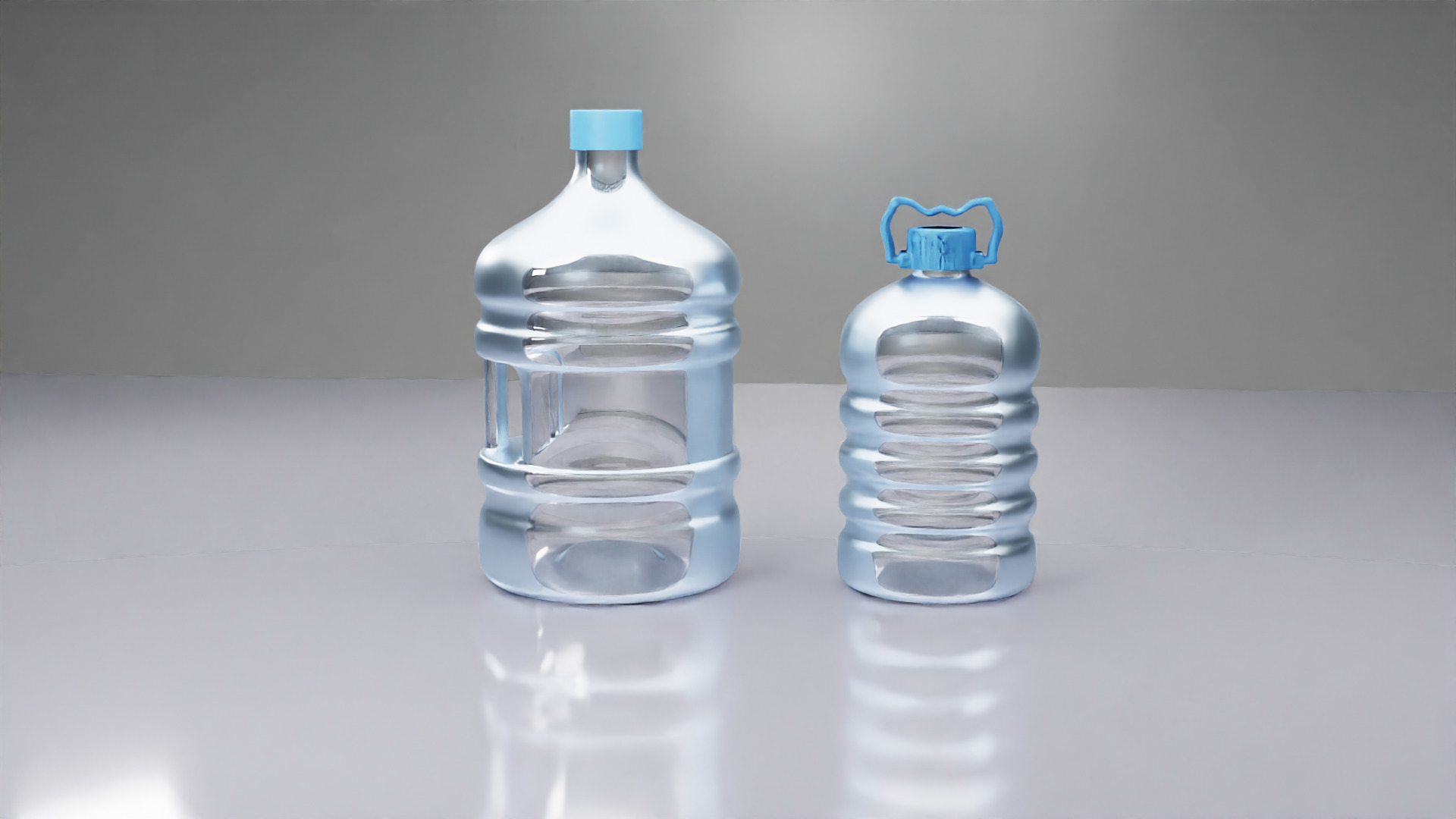 Dispenser Water Bottle with Cap and Handle 3D model_1