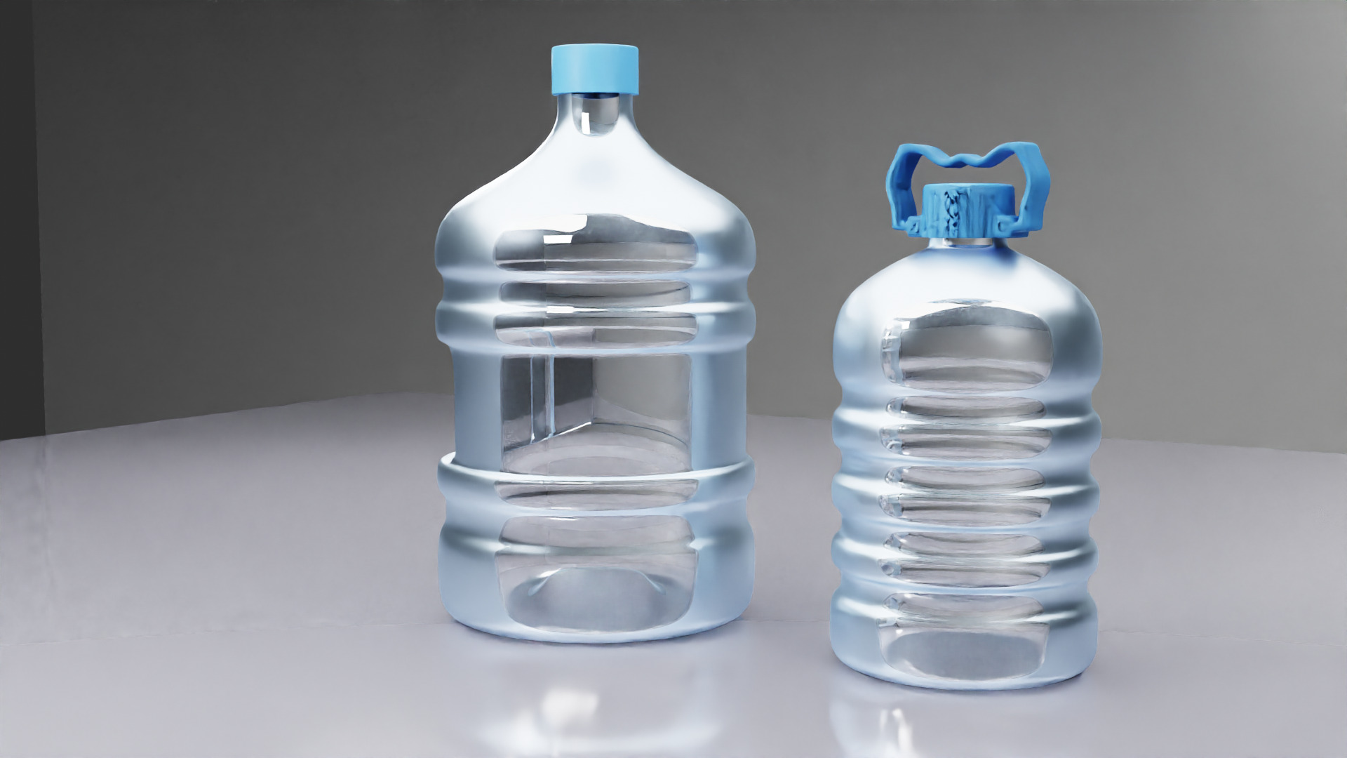 Dispenser Water Bottle with Cap and Handle 3D model_6