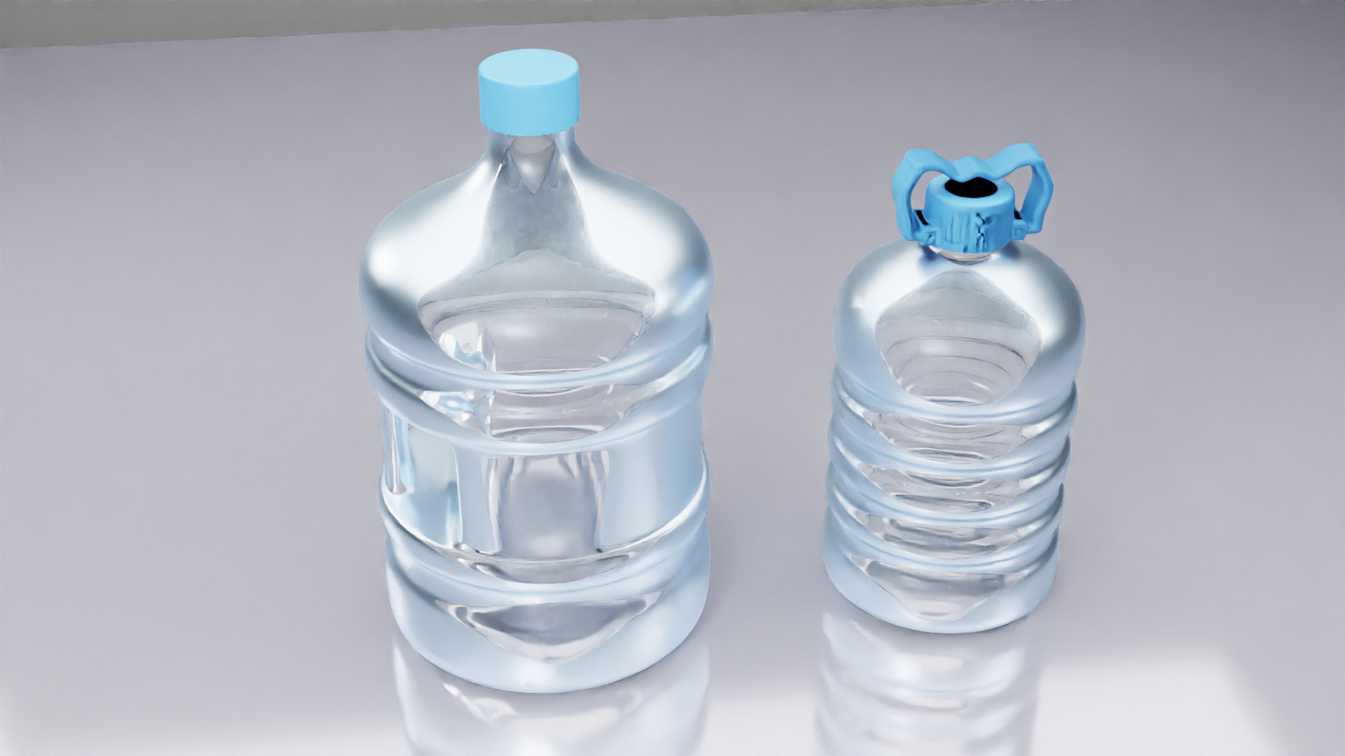 Dispenser Water Bottle with Cap and Handle 3D model_5